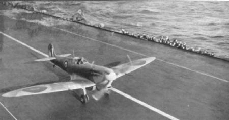 Spitfire taking off from HMS Eagle.  One of 1st 15 Spitfires to land at Malta.  http://www.killifish.f9.co.uk/Malta%20WWII/Photo%27s/Aircraft%20Allied/Spitfire_Carrier_Eagle_Marrow.jpg